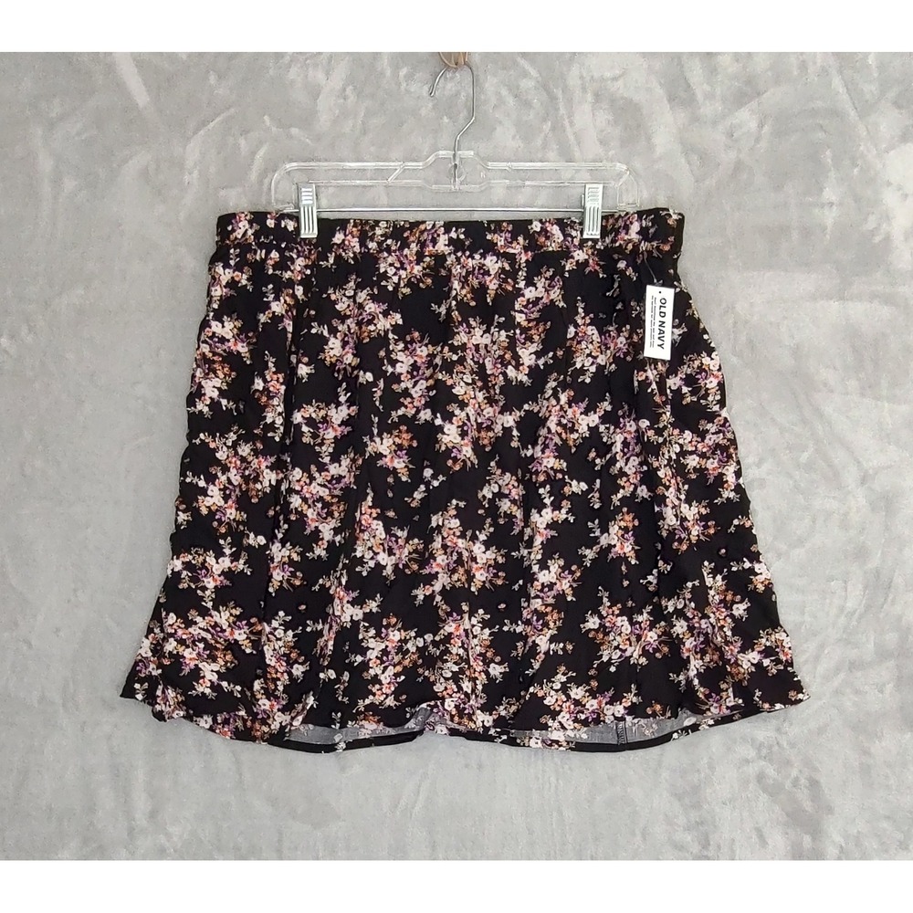 Old Navy‎ Floral Mini Skirt Bundle Of 2 Yellow Black Elastic Waist Womens XL NWT - Picture 7 of 12